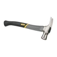 Stanley - 1-3/8 Lb Head, Straight Rip Claw Axe Handle Framing Hammer - 18" OAL, Forged Steel Head, 1-1/4" Face Diam, Checkered Face, Graphite Handle with Grip - All Tool & Supply