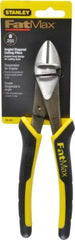 Stanley - 8" OAL, Diagonal Cutter - 1" Jaw Length x 1-1/16" Jaw Width, Oval/Angled Head, Double Injection Molded Handle - All Tool & Supply