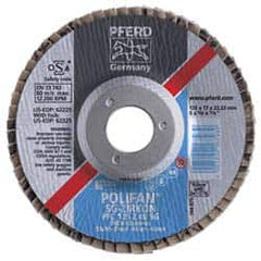 PFERD - 5" 60 Grit 7/8" Center Hole Type 27 Zirconia Alumina Flap Disc - All Tool & Supply