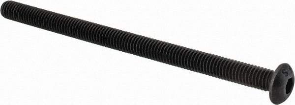 Value Collection - #10-32 UNF Hex Socket Drive, Button Screw - Alloy Steel, Black Oxide Finish, Fully Threaded, 3" Length Under Head - All Tool & Supply