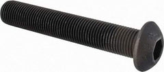 Value Collection - 1/2-20 UNF Hex Socket Drive, Button Screw - Alloy Steel, Black Oxide Finish, Fully Threaded, 3" Length Under Head - All Tool & Supply