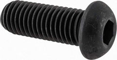 Value Collection - 5/8-11 UNC Hex Socket Drive, Button Screw - Alloy Steel, Black Oxide Finish, Fully Threaded, 1-3/4" Length Under Head - All Tool & Supply