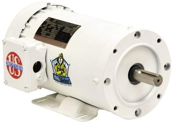 US Motors - 7-1/2 hp, TEFC Enclosure, No Thermal Protection, 1,760 RPM, 208-230/460 Volt, 60 Hz, Three Phase Energy Efficient Motor - Size 213TC Frame, Rigid Mount, 1 Speed, Ball Bearings, 20.1-18.3/9.1 Full Load Amps, F Class Insulation, Reversible - All Tool & Supply