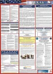 NMC - 24" Wide x 40" High Laminated Paper Labor Law Information Poster - Texas Jurisdiction, 0.03" Thick, Spanish - All Tool & Supply