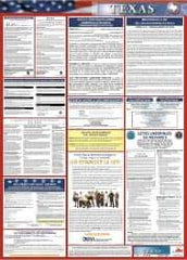 NMC - 24" Wide x 40" High Laminated Paper Labor Law Information Poster - Texas Jurisdiction, 0.03" Thick, Spanish - All Tool & Supply