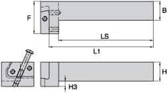 Kennametal - KGME, Left Hand, Indexable Grooving Tool Holder - 25.4mm Shank Height, 25.4mm Shank Width, 140.4mm OAL - All Tool & Supply