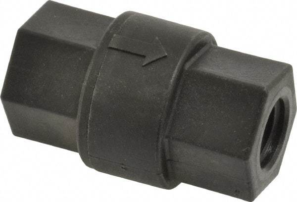 Specialty Mfr - 1/4" Polypropylene Check Valve - Inline, FNPT x FNPT, 125 WOG - All Tool & Supply