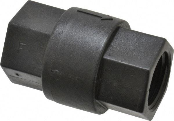 Specialty Mfr - 3/4" Polypropylene Check Valve - Inline, FNPT x FNPT, 125 WOG - All Tool & Supply