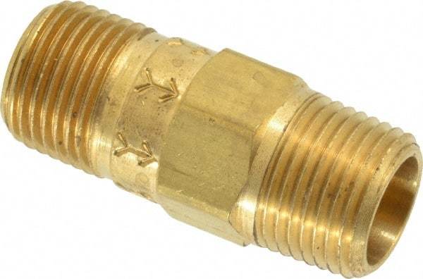 Specialty Mfr - 3/8" Brass Check Valve - Inline, MNPT x MNPT, 500 WOG - All Tool & Supply