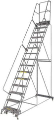 Ballymore - 192" 15 Step Ladder - 350 Lb Capacity, 150" Platform Height, 42" Base Width x 108" Depth, Grip Strut - All Tool & Supply