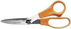 Fiskars - 2-1/2" LOC, 7-1/2" OAL Stainless Steel Premier Take Apart Shears - Ambidextrous, Serrated, Plastic Straight Handle, For Fabrics, Textiles - All Tool & Supply