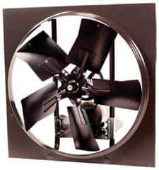 Fantech - 30" Blade, Belt Drive, 1 hp, 10,565 CFM, Drip-proof Exhaust Fan - 34" Opening Height x 34" Opening Width, 16" Deep, 6" Projection, 115/230 Volt, 1 Speed, Single Phase - All Tool & Supply