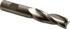 Made in USA - 1° Taper Angle per Side, 3/4" Small End Diam, 2-1/4" LOC, High Speed Steel 3 Flute Tapered Square End Mill - 4-3/4" OAL, 3/4" Shank Diam - All Tool & Supply