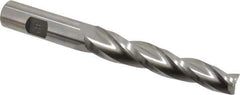 Made in USA - 1.5° Taper Angle per Side, 1/2" Small End Diam, 3-1/4" LOC, High Speed Steel 3 Flute Tapered Square End Mill - 5-1/2" OAL, 5/8" Shank Diam, Spiral Flute - All Tool & Supply