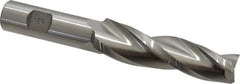 Made in USA - 2° Taper Angle per Side, 3/4" Small End Diam, 3-1/4" LOC, High Speed Steel 3 Flute Tapered Square End Mill - 5-3/4" OAL, 1" Shank Diam, Spiral Flute - All Tool & Supply