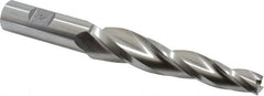 Made in USA - 3° 1/2" Small End Diam, 4" LOC, 3 Flute High Speed Steel Tapered Square End Mill - All Tool & Supply