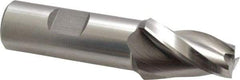 Made in USA - 10° Taper Angle per Side, 1/2" Small End Diam, 1-1/4" LOC, High Speed Steel 3 Flute Tapered Square End Mill - 3-1/2" OAL, 3/4" Shank Diam, Spiral Flute - All Tool & Supply