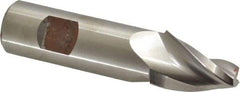 Made in USA - 15° Taper Angle per Side, 5/16" Small End Diam, 1" LOC, High Speed Steel 3 Flute Tapered Square End Mill - 3-1/4" OAL, 3/4" Shank Diam, Spiral Flute - All Tool & Supply