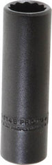 Proto - 7/16", 3/8" Drive, Deep Hand Socket - 12 Points, 2-1/8" OAL, Alloy Steel, Black Finish - All Tool & Supply