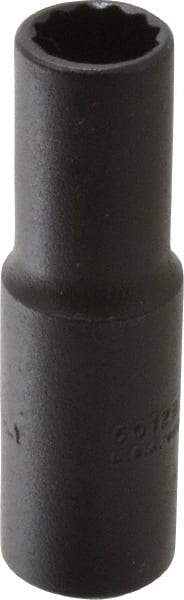 Proto - 3/8", 3/8" Drive, Deep Hand Socket - 12 Points, 2-1/8" OAL, Alloy Steel, Black Finish - All Tool & Supply