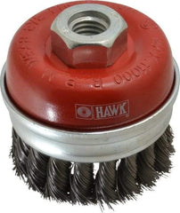 Value Collection - 3" Diam, 5/8-11 Threaded Arbor, Steel Fill Cup Brush - 0.0137 Wire Diam, 11,000 Max RPM - All Tool & Supply