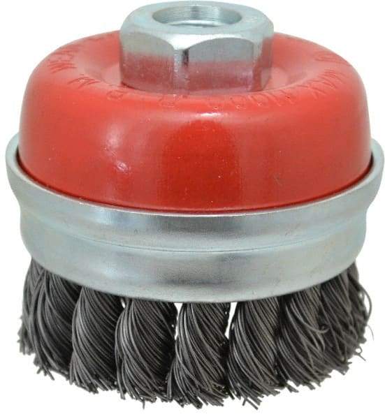 Value Collection - 3" Diam, 5/8-11 Threaded Arbor, Steel Fill Cup Brush - 0.02 Wire Diam, 11,000 Max RPM - All Tool & Supply