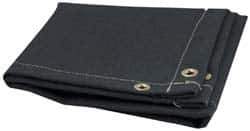 Steiner - 8' High x 6' Wide x 0.051" Thick Acrylic Coated Fiberglass Welding Blanket - Black, Grommet - All Tool & Supply