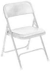 NPS - 18-3/4" Wide x 16-1/4" Deep x 29-3/4" High, Steel Folding Chair with Plastic Seat & Back - White with White Frame - All Tool & Supply