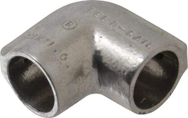 Hollaender - 3/4" Pipe, 90° Elbow, Aluminum Alloy Elbow Pipe Rail Fitting - Bright Finish - All Tool & Supply