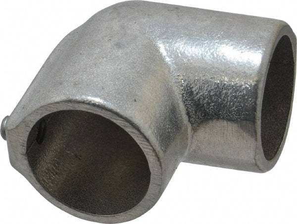 Hollaender - 1-1/4" Pipe, 90° Elbow, Aluminum Alloy Elbow Pipe Rail Fitting - Bright Finish - All Tool & Supply