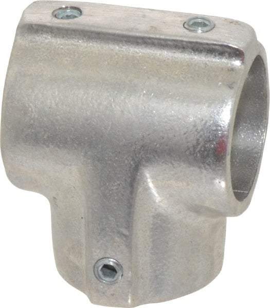 Hollaender - 1-1/4" Pipe, 90° Three Socket Tee, Aluminum Alloy Tee Pipe Rail Fitting - Bright Finish - All Tool & Supply