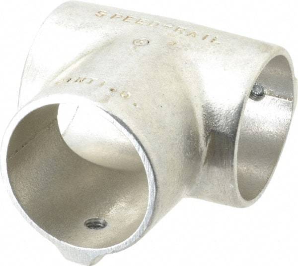 Hollaender - 2" Pipe, 90° Three Socket Tee, Aluminum Alloy Tee Pipe Rail Fitting - Bright Finish - All Tool & Supply