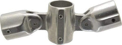 Hollaender - 1-1/2" Pipe, Adjustable Cross Assembly, Aluminum Alloy Cross Pipe Rail Fitting - Bright Finish - All Tool & Supply