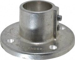 Hollaender - 1-1/4" Pipe, Base Flange, Aluminum Alloy Flange Pipe Rail Fitting - Bright Finish - All Tool & Supply