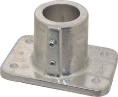 Hollaender - 1-1/2" Pipe, Base Flange, Aluminum Alloy Flange Pipe Rail Fitting - Bright Finish - All Tool & Supply