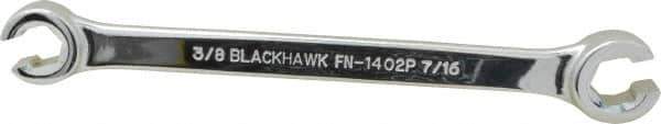 Blackhawk by Proto - 3/8 x 7/16", Full Polish, Open End Flare Nut Wrench - 6 Points, 6-5/16" OAL, Steel, Double End Head - All Tool & Supply