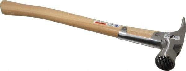 Stanley - 1-3/8 Lb Head, Straight Framing Hammer - 18" OAL, 1-1/2" Face Diam, Checkered Face, Wood Handle - All Tool & Supply