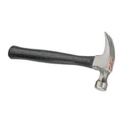 Stanley - 1 Lb Head, Straight Rip Claw Nail Hammer - 13-1/4" OAL, Carbon Steel Head, Smooth Face, Wood Handle - All Tool & Supply