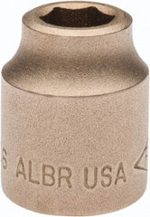 Ampco - 7/16", 1/2" Drive, Standard Hand Socket - 6 Points, 1-3/16" OAL, Aluminum Bronze - All Tool & Supply