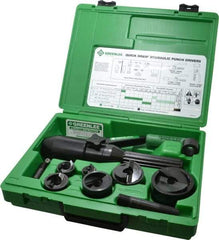 Greenlee - 11 Piece, 61.5mm Punch Hole Diam, Hydraulic Punch Driver Kit - Round Punch, 10 Gage Mild Steel - All Tool & Supply