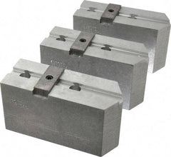 Abbott Workholding Products - 12" & Up Chuck Capacity, Tongue & Groove Attachment, Square Soft Lathe Chuck Jaw - 3 Jaws, Aluminum, 2-1/2" Btw Mount Hole Ctrs, 5-1/2" Long x 2" Wide x 3" High, 1/2" Groove, 1/2" Fastener - All Tool & Supply