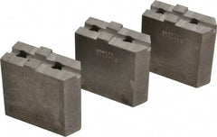 Abbott Workholding Products - 6" & Up Chuck Capacity, Tongue & Groove Attachment, Square Soft Lathe Chuck Jaw - 3 Jaws, Steel, 1-1/2" Btw Mount Hole Ctrs, 3" Long x 1-1/4" Wide x 3" High, 5/16" Groove, 3/8" Fastener - All Tool & Supply