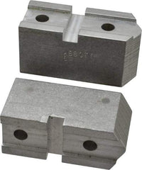 Abbott Workholding Products - 6" & Up Chuck Capacity, Serrated Attachment, Square Soft Lathe Chuck Jaw - 3 Jaws, Aluminum, 1-11/16" Btw Mount Hole Ctrs, 3" Long x 1-1/4" Wide x 1-1/2" High, 0.738" Groove, 5/16" Fastener - All Tool & Supply