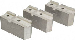 Abbott Workholding Products - 7-1/2" Chuck Capacity, Serrated Attachment, Square Soft Lathe Chuck Jaw - 3 Jaws, Aluminum, 1-11/16" Btw Mount Hole Ctrs, 4" Long x 1-1/2" Wide x 2" High, 0.866" Groove, 5/16" Fastener - All Tool & Supply