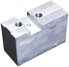 Abbott Workholding Products - 15 to 24" Chuck Capacity, Tongue & Groove Attachment, Square Soft Lathe Chuck Jaw - 3 Jaws, Aluminum, 3" Btw Mount Hole Ctrs, 8-1/4" Long x 3" Wide x 4" High, 7/8" & 7/8" Fastener - All Tool & Supply