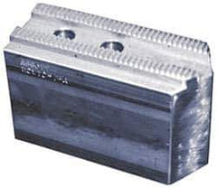 Abbott Workholding Products - 15" & Up Chuck Capacity, 3mm x 60° Serrated Attachment, Square Soft Lathe Chuck Jaw - 3 Jaws, Steel, 1.9685" Btw Mount Hole Ctrs, 6-1/2" Long x 2-1/2" Wide x 3" High, 1.0236" Groove, 0.7874" & 20mm Fastener - All Tool & Supply