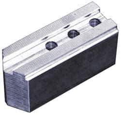 Abbott Workholding Products - 16" & Up Chuck Capacity, 3/32" x 90° Serrated Attachment, Square Soft Lathe Chuck Jaw - 3 Jaws, Steel, 1-1/2" Btw Mount Hole Ctrs, 6-1/2" Long x 2-1/2" Wide x 3" High, 1.004" Groove, 0.7874" & 20mm Fastener - All Tool & Supply