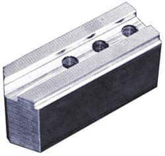 Abbott Workholding Products - 15" & Up Chuck Capacity, 1/16" x 90 Serrated Attachment, Square Soft Lathe Chuck Jaw - 3 Jaws, Steel, 1-9/16" Btw Mount Hole Ctrs, 6-1/2" Long x 2-1/2" Wide x 5" High, 0.827" Groove, 5/8" Fastener - All Tool & Supply