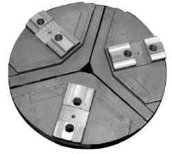 Abbott Workholding Products - 32" & Up Chuck Capacity, Tongue & Groove Attachment, Round Soft Lathe Chuck Jaw - 3 Jaws, Cast Aluminum, 3" Btw Mount Hole Ctrs, 32" Wide x 4" High, 7/8" & 7/8" Fastener - All Tool & Supply