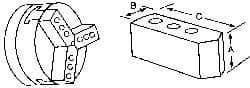 Abbott Workholding Products - 8" & Up Chuck Capacity, Microcentric Attachment, Square Soft Lathe Chuck Jaw - 3 Jaws, Aluminum, 3-3/4mm Long x 1-1/2" Wide x 2" High - All Tool & Supply